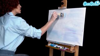Ryan Keely bob ross cosplayban festés óráján megvadul a gigantikus cickós milf